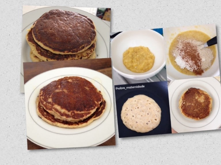 Receita fácil de panqueca de banana nutritiva